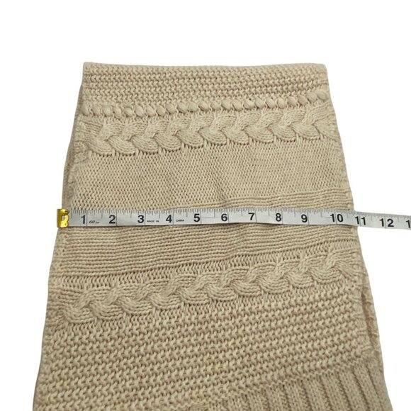 Ugg Womens cable Knit chunky fisherman’s Scarf Beige One Size Wool & Acrylic - Picture 8 of 11